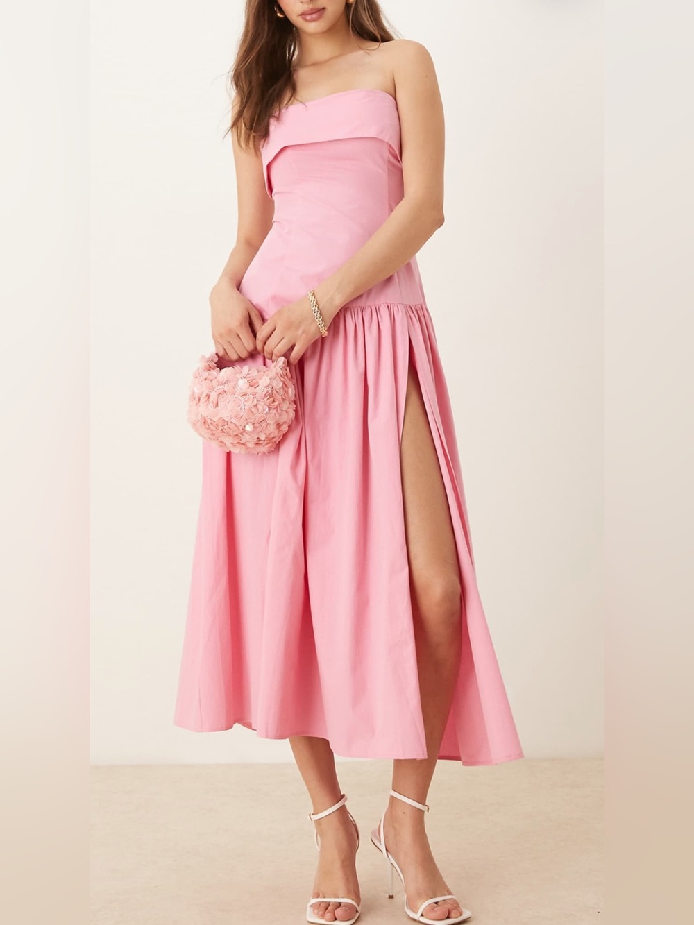 Pink midi dress